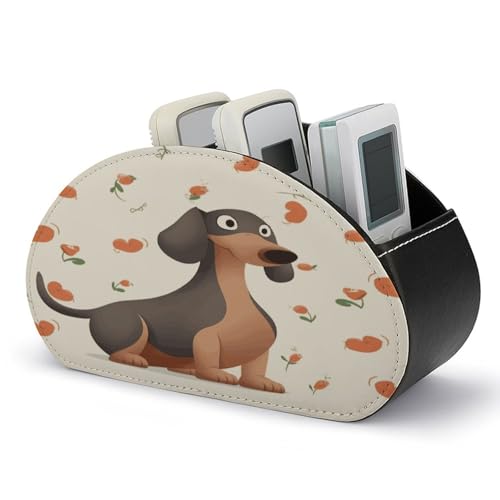 GHENBLT Fernbedienungshalter, Leder TV I Love My Dog Dackel, Fernbedienungs-Organizer, Schreibtisch-Organizer mit 5 Fächern, Nachttisch-Organizer für Zuhause, Büro, Wohnzimmer, Nachttisch GHENBLT Fernbedienungshalter, Leder TV I Love My Dog Dackel, Fernbedienungs-Organizer, Schreibtisch-Organizer mit 5 Fächern, Nachttisch-Organizer für Zuhause, Büro, Wohnzimmer, Nachttisch von GHENBLT