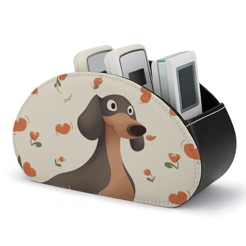 GHENBLT Fernbedienungshalter, Leder TV I Love My Dog Dackel, Fernbedienungs-Organizer, Schreibtisch-Organizer mit 5 Fächern, Nachttisch-Organizer für Zuhause, Büro, Wohnzimmer, Nachttisch GHENBLT Fernbedienungshalter, Leder TV I Love My Dog Dackel, Fernbedienungs-Organizer, Schreibtisch-Organizer mit 5 Fächern, Nachttisch-Organizer für Zuhause, Büro, Wohnzimmer, Nachttisch von GHENBLT