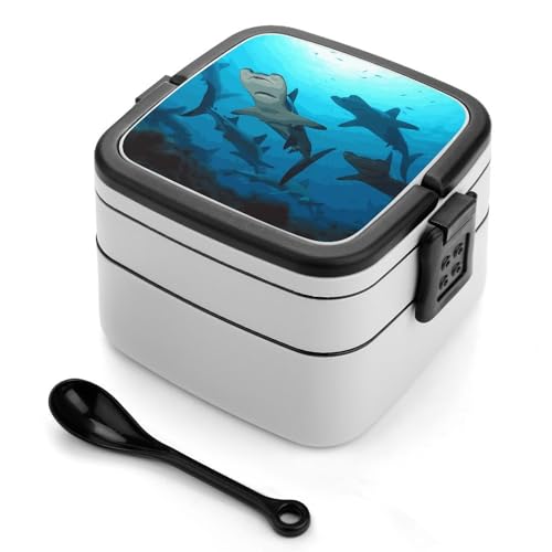 GHENBLT Hammerhead Sharks Bento-Box für Erwachsene, stapelbar, 2 Schichten, wiederverwendbar, auslaufsicher, Lunchbehälter für Erwachsene, Reisen, 940 ml, Lunchbox mit Löffel, tragbare Bento-Boxen GHENBLT Hammerhead Sharks Bento-Box für Erwachsene, stapelbar, 2 Schichten, wiederverwendbar, auslaufsicher, Lunchbehälter für Erwachsene, Reisen, 940 ml, Lunchbox mit Löffel, tragbare Bento-Boxen von GHENBLT