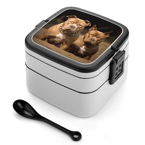 GHENBLT Pitbull Dogs Bento-Box für Erwachsene, stapelbar, 2 Schichten, wiederverwendbar, auslaufsicher, Lunchbehälter für Erwachsene, Reisen, 940 ml, Lunchbox mit Löffel, tragbare Bento-Boxen GHENBLT Pitbull Dogs Bento-Box für Erwachsene, stapelbar, 2 Schichten, wiederverwendbar, auslaufsicher, Lunchbehälter für Erwachsene, Reisen, 940 ml, Lunchbox mit Löffel, tragbare Bento-Boxen von GHENBLT
