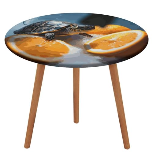 GHENBLT Runde Tischdecke Wasserdicht mit elastischen Kanten Waschbar Tischtuch Bügelfrei für Esszimmer Picknick Party auf der Terrasse 130cm von GHENBLT