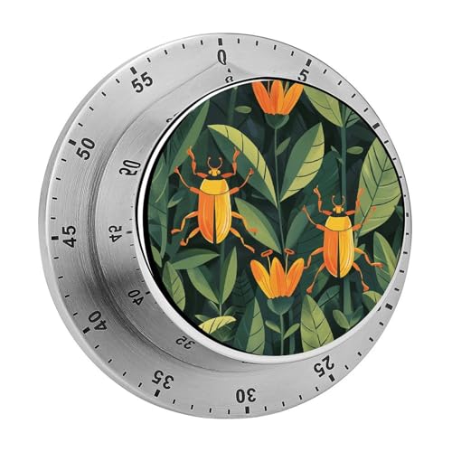 Gold Beetle Küchentimer, manuelle 60-Minuten-Aufzieh-Timer mit lautem Alarm, magnetische Rückseite, mechanische Küchentimer, keine Batterien erforderlich, Countdown-Timer zum Kochen und Backen von GHENBLT