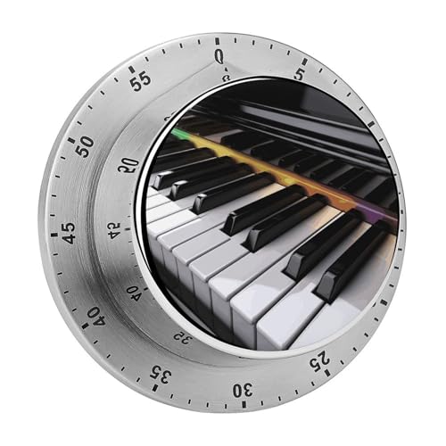 Küchentimer mit Klaviertaste, manueller 60-Minuten-Aufzieh-Timer mit lautem Alarm, magnetische Rückseite, mechanische Küchentimer, keine Batterien erforderlich, Countdown-Timer zum Kochen und Backen von GHENBLT