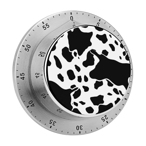 Küchentimer mit Kuhmotiv, manuelle 60-Minuten-Aufzieh-Timer mit lautem Alarm, magnetische Rückseite, mechanische Küchentimer, keine Batterien erforderlich, Countdown-Timer zum Kochen und Backen von GHENBLT