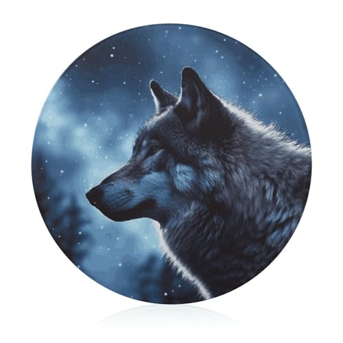 Lonely Wolf Schneidebrett aus gehärtetem Glas, 20,3 x 20,3 cm, mit Gummifüßen, rutschfestes und hitzebeständiges Obstschneidebrett, kleines Schneidebrett, Geschenk für Küche/Bar/Camping/Hochzeit Lonely Wolf Schneidebrett aus gehärtetem Glas, 20,3 x 20,3 cm, mit Gummifüßen, rutschfestes und hitzebeständiges Obstschneidebrett, kleines Schneidebrett, Geschenk für Küche/Bar/Camping/Hochzeit von GHENBLT
