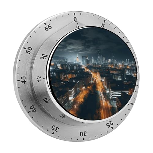 Nachtansicht Küchentimer, manuelle 60-Minuten-Aufzieh-Timer mit lautem Alarm, magnetische Rückseite, mechanische Küchentimer, keine Batterien erforderlich, Countdown-Timer zum Kochen und Backen von GHENBLT