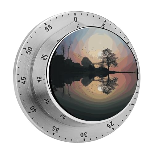 Reflection Guitar Kitchen Timers, Manueller 60-Minuten-Aufzieh-Timer mit lautem Alarm, magnetische Rückseite, mechanische Küchentimer, keine Batterien erforderlich, Countdown-Timer zum Kochen und von GHENBLT
