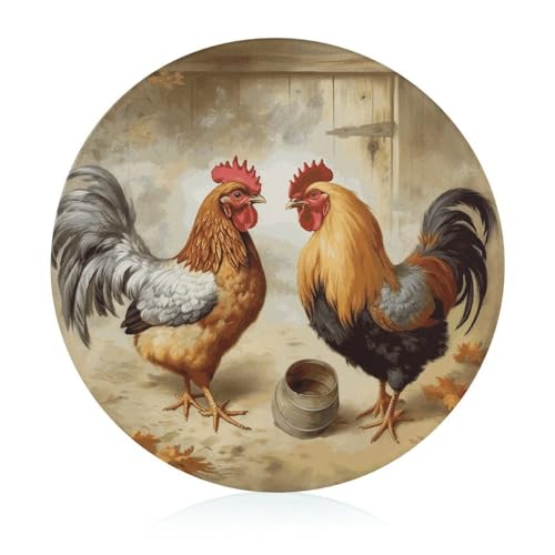 Schneidebrett aus gehärtetem Glas mit Huhn- und Hahn-Druck, 20,3 x 20,3 cm, mit Gummifüßen, rutschfestes und hitzebeständiges Obstschneidebrett, kleine Schneidebretter, Geschenk für Küche/Bar/Camping Schneidebrett aus gehärtetem Glas mit Huhn- und Hahn-Druck, 20,3 x 20,3 cm, mit Gummifüßen, rutschfestes und hitzebeständiges Obstschneidebrett, kleine Schneidebretter, Geschenk für Küche/Bar/Camping von GHENBLT