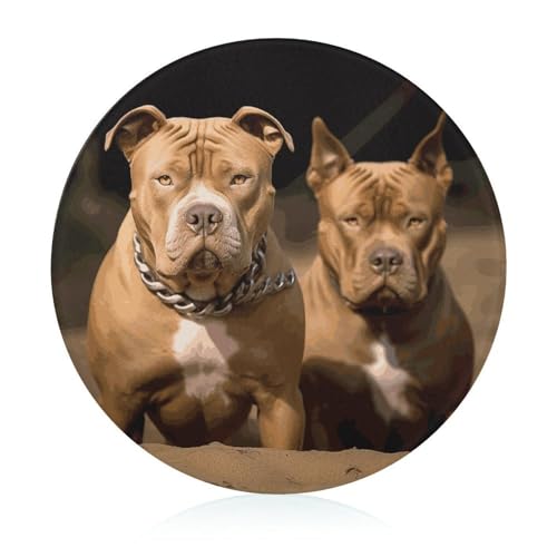 Schneidebrett aus gehärtetem Glas mit Pitbull-Hunden, 20,3 x 20,3 cm, mit Gummifüßen, rutschfestes und hitzebeständiges Obstschneidebretter, kleine Schneidebretter, Geschenk für Küche/Bar/Camping Schneidebrett aus gehärtetem Glas mit Pitbull-Hunden, 20,3 x 20,3 cm, mit Gummifüßen, rutschfestes und hitzebeständiges Obstschneidebretter, kleine Schneidebretter, Geschenk für Küche/Bar/Camping von GHENBLT