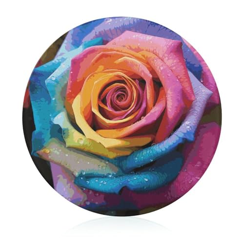 Schneidebrett aus gehärtetem Glas mit Regenbogenrosen, 20,3 x 20,3 cm, rutschfeste und hitzebeständige Obstschneidebretter, kleine Schneidebretter, Geschenk für Küche/Bar/Camping/Hochzeit/Wohnmobil/T Schneidebrett aus gehärtetem Glas mit Regenbogenrosen, 20,3 x 20,3 cm, rutschfeste und hitzebeständige Obstschneidebretter, kleine Schneidebretter, Geschenk für Küche/Bar/Camping/Hochzeit/Wohnmobil/T von GHENBLT