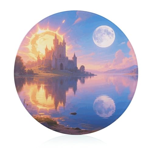 Schneidebrett aus gehärtetem Glas mit Sonne und Mond, 20,3 x 20,3 cm, rutschfeste und hitzebeständige Obstschneidebretter, kleine Schneidebretter, Geschenk für Küche/Bar/Camping/Hochzeit/Wohnmobil Schneidebrett aus gehärtetem Glas mit Sonne und Mond, 20,3 x 20,3 cm, rutschfeste und hitzebeständige Obstschneidebretter, kleine Schneidebretter, Geschenk für Küche/Bar/Camping/Hochzeit/Wohnmobil von GHENBLT