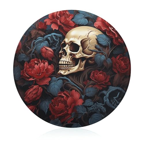 Schneidebrett aus gehärtetem Totenkopf-Glas, 20,3 x 20,3 cm, Schneidebrett mit Gummifüßen, rutschfestes und hitzebeständiges Obstschneidebretter, kleine Schneidebretter, Geschenk für Küche/Bar/Camping Schneidebrett aus gehärtetem Totenkopf-Glas, 20,3 x 20,3 cm, Schneidebrett mit Gummifüßen, rutschfestes und hitzebeständiges Obstschneidebretter, kleine Schneidebretter, Geschenk für Küche/Bar/Camping von GHENBLT