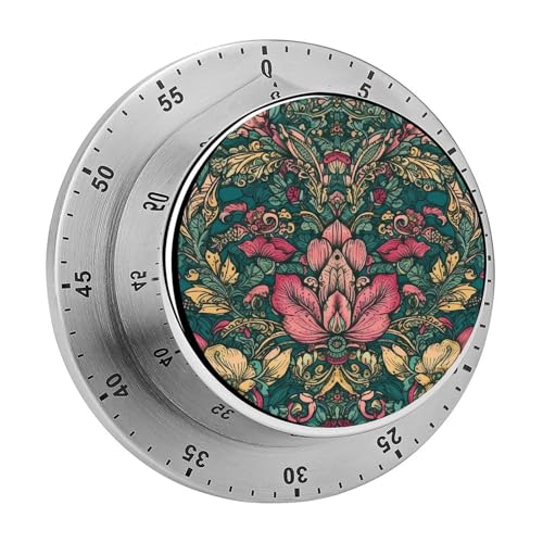 Schöne, bunte Küchentimer, manuelle 60-Minuten-Aufzieh-Timer mit lautem Alarm, magnetische Rückseite, mechanische Küchentimer, keine Batterien erforderlich, Countdown-Timer zum Kochen und Backen von GHENBLT