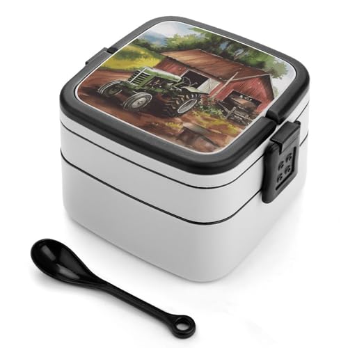 Traktor on The Farm Bento Box Erwachsene Stapelbare 2 Schichten Behälter Wiederverwendbare auslaufsichere Lunchbehälter für Erwachsene Reise 940 ml Lunchbox mit Löffel Tragbare Bento-Boxen Traktor on The Farm Bento Box Erwachsene Stapelbare 2 Schichten Behälter Wiederverwendbare auslaufsichere Lunchbehälter für Erwachsene Reise 940 ml Lunchbox mit Löffel Tragbare Bento-Boxen von GHENBLT
