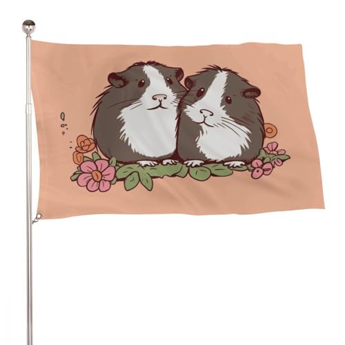 Zwei Meerschweinchen hängen aus Fahne Garten Flagge Garten Fahnen für Außen Garten Flaggen Willkommen Garten Flagge Saisonale Garten Flaggen Haus Flagge Outdoor Flagge Willkommensflagge Fag Fag Fade von GHENBLT