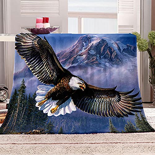 Kuscheldecken Fliegender Adler Tier 3D Drucken Decke Flanell Flauschige Decke Kuschelige Wohndecke Sofadecke Reisedecke Vielseitig Einsetzbar Decke 180x200cm von GHFFBUX