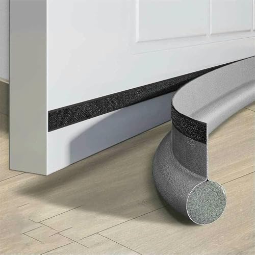 1–4 Stück flexibler Türdichtungsstreifen, schalldicht, winddicht, zuschneidbar, kältebeständig, waschbar, selbstklebender Türspalt-Dichtungsstreifen, einzeln, grau, 2 Stück von GHFNJYH