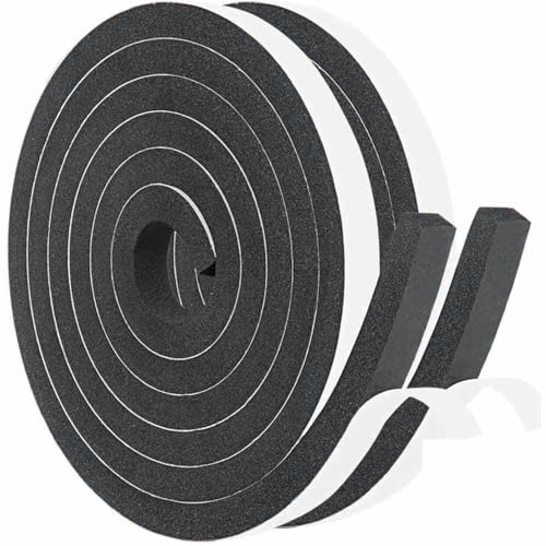 2 m/Rolle Schaumstoff-Dichtungsstreifen für Türen und Fenster, selbstklebend, schalldicht, winddicht, staubdicht, Zugluftstopper, Schwarz, 1,5 cm, 2 Rollen 2 m/Rolle Schaumstoff-Dichtungsstreifen für Türen und Fenster, selbstklebend, schalldicht, winddicht, staubdicht, Zugluftstopper, Schwarz, 1,5 cm, 2 Rollen von GHFNJYH