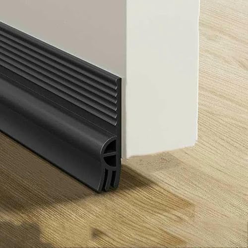 28/50 mm hohe Türunterseite, Dichtungsstreifen, winddicht, Staubschutz, Insektenschutz, selbstklebend, dreifach verdickt, Fensterdichtungsstreifen, groß, grau, 1 m von GHFNJYH
