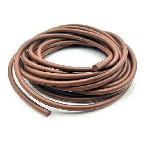 3/5/10 m Gummistreifen, Durchmesser 2–8 mm, hohe Temperatur- und Korrosionsbeständigkeit, Fluorkautschuk-Dichtung, massiver runder Streifen, Durchmesser 3,5 mm x 3,0 m, braun von GHFNJYH