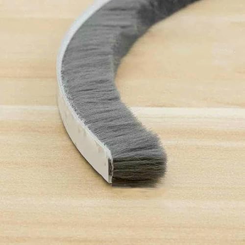 5/10/20M Selbstklebender Wolldichtungsstreifen, Tür- und Fensterisolierung aus Aluminiumlegierung, Schalldämmung und Kollisionsschutz-9x15 Grau-10M von GHFNJYH