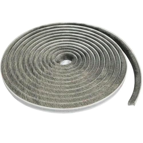 5 Meter Tür-/Fensterdichtungsstreifen, selbstklebender Bürstenstreifen, Schalldämmung, Windschutzstreifen, Dichtung, grau, 7 x 8 mm von GHFNJYH