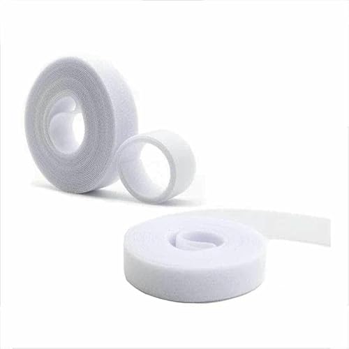 5 m/Rolle, weiße Kabelbinder, wiederverwendbarer Klettverschluss, Breite 10/15/20/25 mm, selbstklebendes Nylonband, Organizer-Clip, Befestigungsband – weiß x 10 Rollen – Breite 10 mm 5 m/Rolle, weiße Kabelbinder, wiederverwendbarer Klettverschluss, Breite 10/15/20/25 mm, selbstklebendes Nylonband, Organizer-Clip, Befestigungsband – weiß x 10 Rollen – Breite 10 mm von GHFNJYH