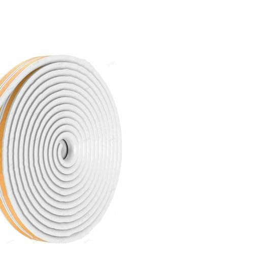 5M/10M Tür-/Fensterdichtungsstreifen DIEP Selbstklebender Akustikschaum-Dichtungsstreifen Klebeband Isolierung Winddichter Gummi-Dichtungsstreifen-Weiß-P (9 mm x 5,5 mm)-10M (32,8 F von GHFNJYH