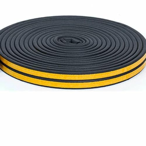 5M/10M Wetterschutz-Türdichtungsstreifen D/I/E/P Selbstklebendes Zugluftstopperband Fensterisolierung Geräuschgummi-Dichtungsstreifen-Schwarz-I (9mmx2mm)-10M (32,8ft von GHFNJYH