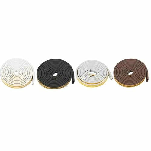 6 Meter DI Selbstklebender Dichtungsstreifen für Türen und Fenster, weiß/schwarz/grau/braun, Antikollisions-Gummistreifen für Glasfenster, 14 x 12 mm, grau, 6 Meter, 1 Rolle von GHFNJYH