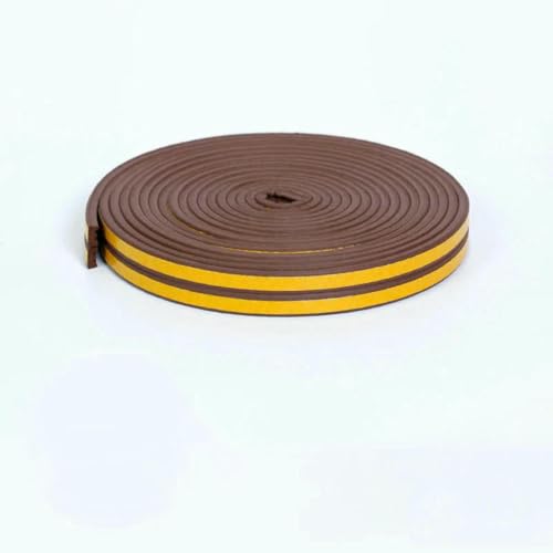 D/I/P/E selbstklebender Tür- und Fensterdichtungsstreifen Glasfenster Antikollisionsgummistreifen Schaumstoff-Schalldämmstreifen-Braun Typ E-10M von GHFNJYH