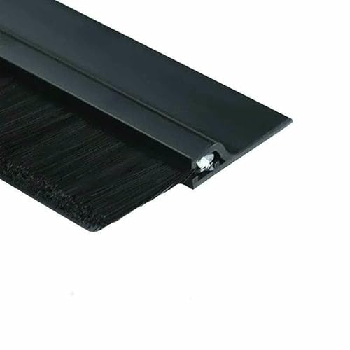 Harter PVC-Türstopper, insektensicher, nagetiersicher, Türbodendichtungsstreifen, winddichter und schalldichter Streifen, geschwungener Dichtungsstreifen-Schwarz-45 mm-1 m von GHFNJYH