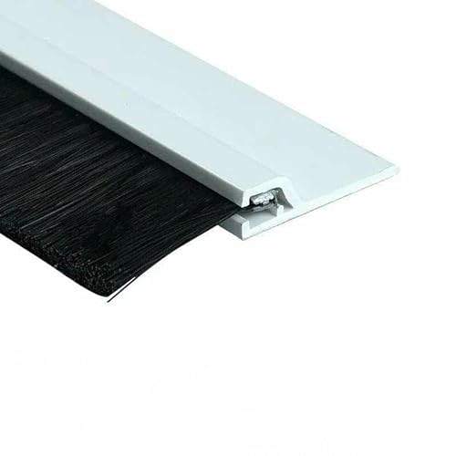 Harter Türstopper aus PVC, insektensicher, nagetiersicher, Türbodendichtungsstreifen, winddichter und schalldichter Streifen, geschwungener Dichtungsstreifen-Weiß-45mm-1M von GHFNJYH
