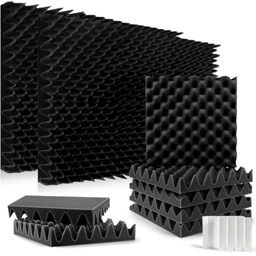 Schalldämmendes Schaumstoff-Isolierpad, 6/12/24 Stück, Akustik-Isolierwandpaneel, selbstklebendes, schallabsorbierendes Material für Heimstudio, Schwarz, hohe Dichte Schalldämmendes Schaumstoff-Isolierpad, 6/12/24 Stück, Akustik-Isolierwandpaneel, selbstklebendes, schallabsorbierendes Material für Heimstudio, Schwarz, hohe Dichte von GHFNJYH