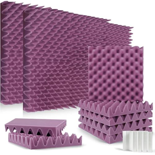 Schalldämmendes Schaumstoff-Isolierpad, 6/12/24 Stück, Akustik-Isolierwandpaneel, selbstklebendes, schallabsorbierendes Material für Heimstudio, Violett, hohe Dichte Schalldämmendes Schaumstoff-Isolierpad, 6/12/24 Stück, Akustik-Isolierwandpaneel, selbstklebendes, schallabsorbierendes Material für Heimstudio, Violett, hohe Dichte von GHFNJYH