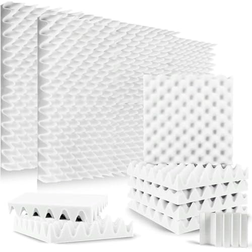 Schalldämmendes Schaumstoff-Isolierpad, 6/12/24 Stück, Akustik-Isolierwandpaneel, selbstklebendes, schallabsorbierendes Material für Heimstudio, weiß, mittlere Dicht Schalldämmendes Schaumstoff-Isolierpad, 6/12/24 Stück, Akustik-Isolierwandpaneel, selbstklebendes, schallabsorbierendes Material für Heimstudio, weiß, mittlere Dicht von GHFNJYH