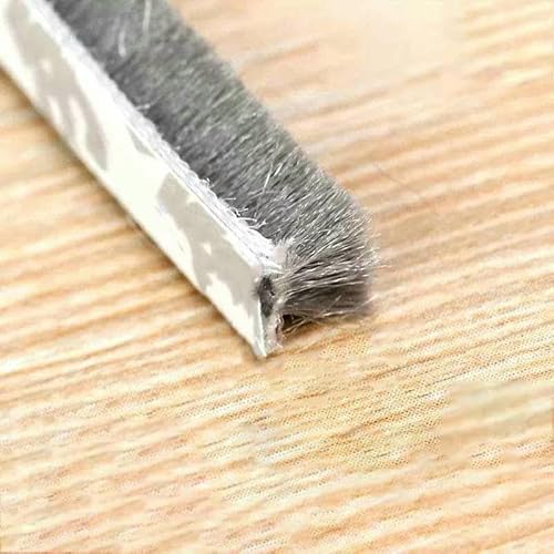 Selbstklebende Borsten, Wollflor, Dichtungsstreifen, Tür-/Fensterbürste, Dichtung 7/9 x 5 mm, 9 mm, 12 mm, 15 mm, 23,0 mm, warmes Wintergrau, Weiß, Braun, 9 x 9 Grau von GHFNJYH