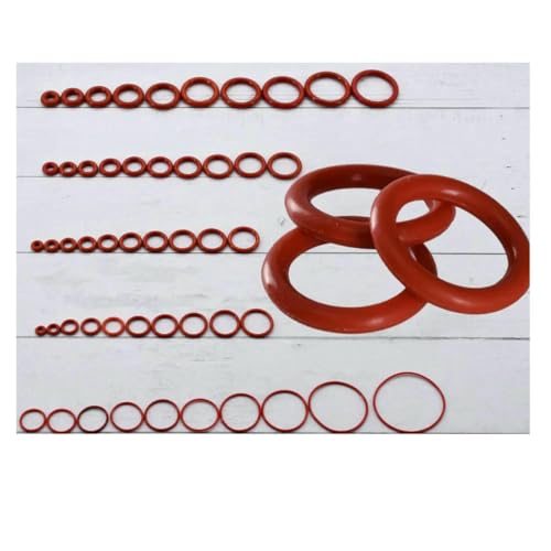 Silikon-O-Ring-Dichtungsscheibe, roter O-Ring, Sanitärdichtungen, beständig gegen hohe Temperaturen, O-Ring-Gummi, Maschinenabstandshalter, 200–500 Stück, Außendurchmesser 6 mm, Dicke CS 2,4,0 mm, von GHFNJYH