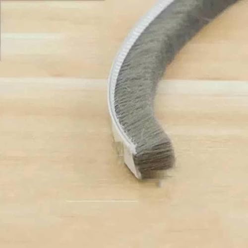 Stark klebender und selbstklebender Wollstreifen für Türen und, winddichter, schalldichter und weicher Wollstreifen 5/10/20 Meter-7x8 grau-10M von GHFNJYH