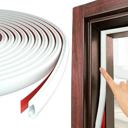 m/1 Rolle Fenster staubdicht Schalldicht Schlafzimmertür Wetterdichtungsstreifen 10 x 6 mm Selbstklebend Antikollisions-Schalldämmung-Weiß-10 x 6 mm-6 m 1 Rolle von GHFNJYH