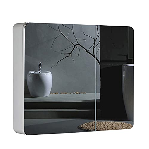 GHHDPDMJ Badezimmer-Kosmetikspiegelschrank aus Massivholz mit Regal, Wandmontage, abgerundetes Eckdesign, HD-Silberspiegeltür GHHDPDMJ Badezimmer-Kosmetikspiegelschrank aus Massivholz mit Regal, Wandmontage, abgerundetes Eckdesign, HD-Silberspiegeltür von GHHDPDMJ