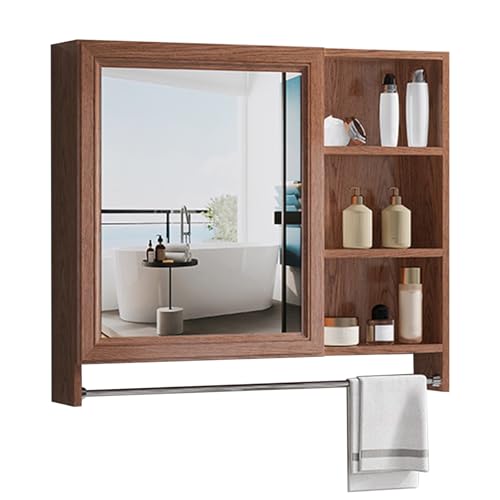 GHHDPDMJ Badezimmer-Spiegelschrank aus Aluminium mit Handtuchhalter, Wandmontage, Aufbewahrungsschrank, platzsparend, Aufbewahrungsschrank mit Einer Tür, Braun, 60 cm GHHDPDMJ Badezimmer-Spiegelschrank aus Aluminium mit Handtuchhalter, Wandmontage, Aufbewahrungsschrank, platzsparend, Aufbewahrungsschrank mit Einer Tür, Braun, 60 cm von GHHDPDMJ