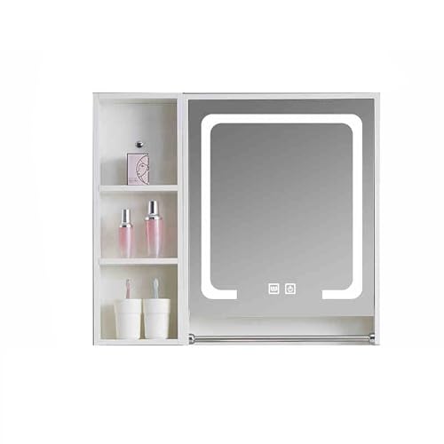 GHHDPDMJ Badezimmer-Wandschrank im Landhausstil mit Spiegeltür und Handtuchhalter, platzsparender Aufbewahrungsschrank für über der Toilette (Natur, 70 cm) von GHHDPDMJ