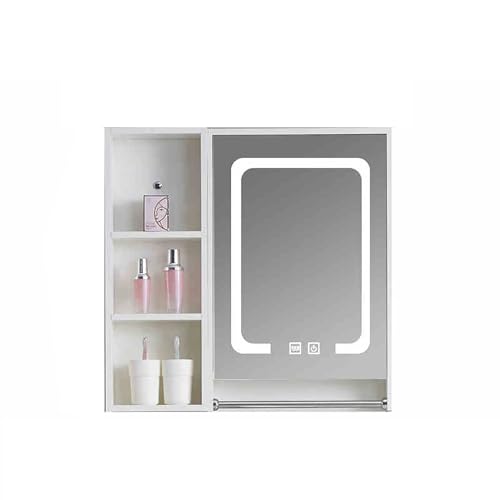 GHHDPDMJ Badezimmer-Wandschrank im Landhausstil mit Spiegeltür und Handtuchhalter, platzsparender Aufbewahrungsschrank für über der Toilette (Naturholz, 70 cm) von GHHDPDMJ