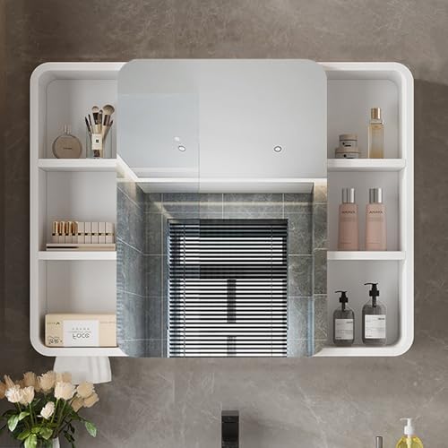 GHHDPDMJ Badezimmerspiegelschrank, Badezimmer-Wandgarderobe aus Aluminiumlegierung mit runden Ecken und anmutigen Linien, Badezimmer-Medizinschrank mit großer Speicherkapazität, wasserdicht und feuch GHHDPDMJ Badezimmerspiegelschrank, Badezimmer-Wandgarderobe aus Aluminiumlegierung mit runden Ecken und anmutigen Linien, Badezimmer-Medizinschrank mit großer Speicherkapazität, wasserdicht und feuch von GHHDPDMJ