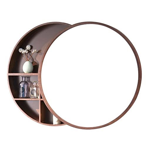 GHHDPDMJ Badezimmerspiegelschrank, Kosmetikspiegelschränke, Badezimmerspiegel mit Stauraum, Medizinschrankspiegel, Badezimmerspiegel, Medizinschrank mit Pulloverstange (braun, 70 cm) von GHHDPDMJ