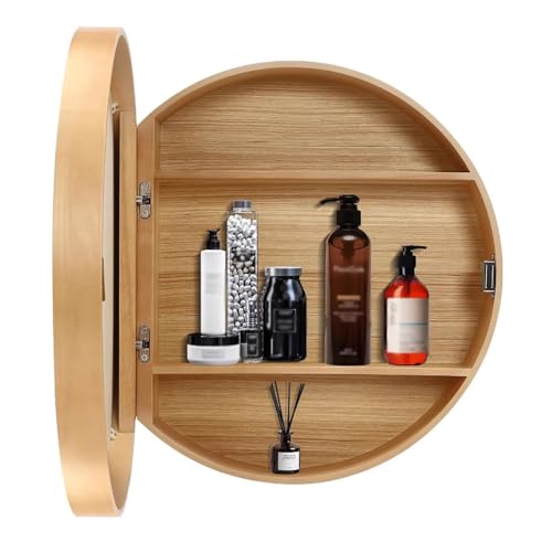 GHHDPDMJ Badezimmerspiegelschrank, Schminkspiegelschränke, Badezimmerspiegel mit Stauraum, Medizinschrankspiegel, Badezimmerspiegel, Medizinschrank mit Pulloverstange (weiß, 60 cm) von GHHDPDMJ