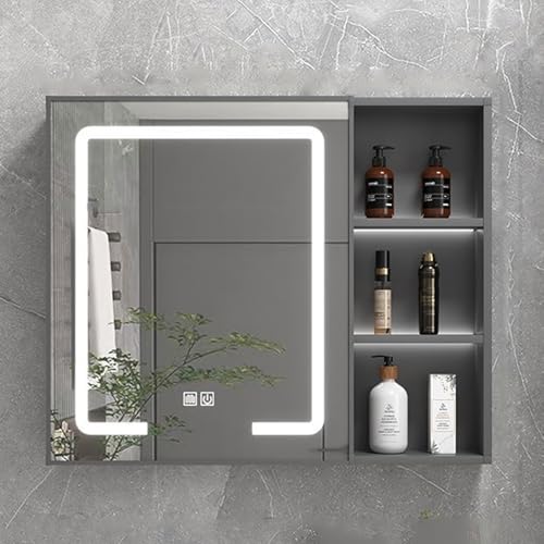 GHHDPDMJ Badezimmerspiegelschrank, beleuchteter Spiegelschrank für Badezimmer mit offenen Regalen und intelligentem Antibeschlag, Badezimmer-Wandschrank mit Berührungsschalter und LED-Beleuchtung für GHHDPDMJ Badezimmerspiegelschrank, beleuchteter Spiegelschrank für Badezimmer mit offenen Regalen und intelligentem Antibeschlag, Badezimmer-Wandschrank mit Berührungsschalter und LED-Beleuchtung für von GHHDPDMJ