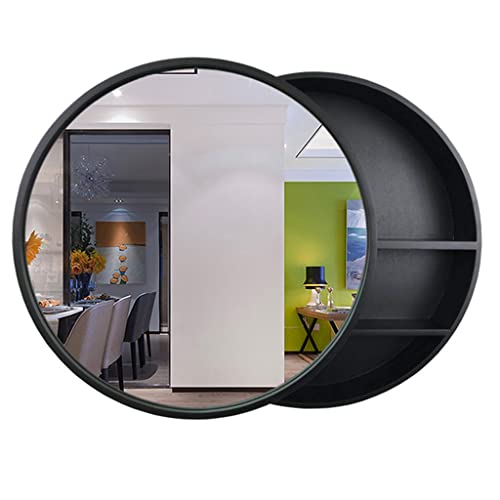 GHHDPDMJ Badezimmerspiegelschrank aus Massivholz mit Regal und Schiebetür, runder Kosmetikspiegel zur Wandmontage für Wohnzimmer und Veranda-Dekor GHHDPDMJ Badezimmerspiegelschrank aus Massivholz mit Regal und Schiebetür, runder Kosmetikspiegel zur Wandmontage für Wohnzimmer und Veranda-Dekor von GHHDPDMJ