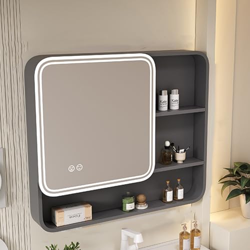 GHHDPDMJ Beleuchteter Spiegelschrank für Badezimmer, rechteckiger Badezimmerspiegelschrank mit intelligenter Touch-Taste, Badezimmer-Wandgarderobe aus Aluminiumlegierung mit Stauraum darunter und EIN GHHDPDMJ Beleuchteter Spiegelschrank für Badezimmer, rechteckiger Badezimmerspiegelschrank mit intelligenter Touch-Taste, Badezimmer-Wandgarderobe aus Aluminiumlegierung mit Stauraum darunter und EIN von GHHDPDMJ